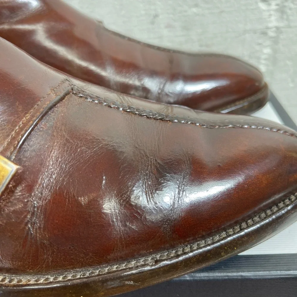 Bruno‎ Magli Brown Leather Double Monk Strap Split Toe Dress Shoes Men's 12 M